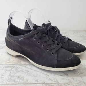 Sava Haven Sneaker Softwalk Womens 39M US 8.5/9 Black Leather Fabric Stretch